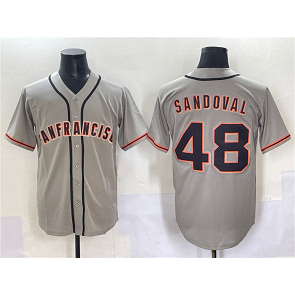 San Francisco Giants #48 Pablo Sandoval Gray Puhics Cool Base Stitched Jersey