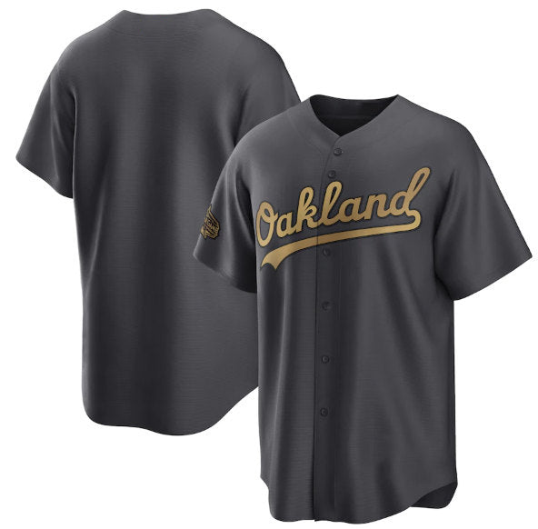Oakland Athletics Blank Charcoal Puhics 2022 All-Star Cool Base Stitched Jersey