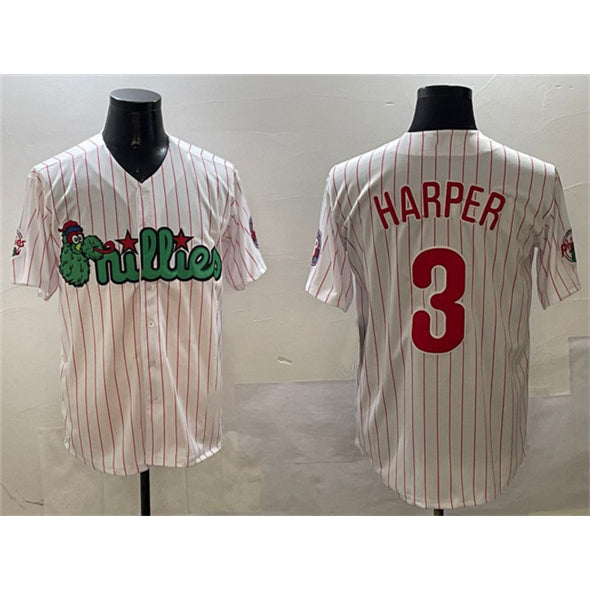 Philadelphia Phillies #3 Bryce Harper White Puhics Phanatic Cool Base Stitched Jersey