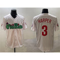Philadelphia Phillies #3 Bryce Harper White Puhics Phanatic Cool Base Stitched Jersey