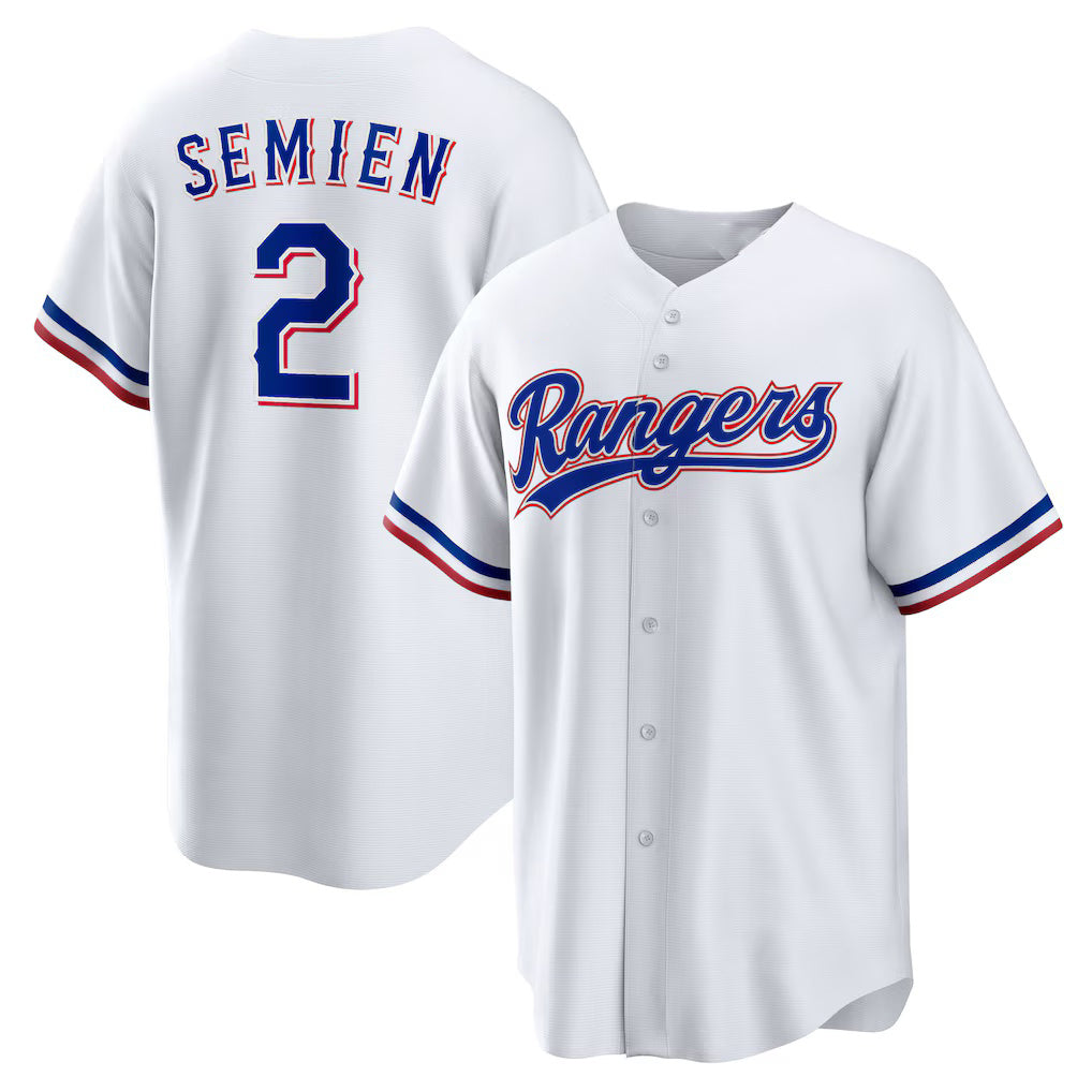 Texas Rangers #2 Marcus Semien White Puhics Home Replica Player Jersey