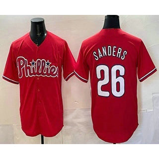 Philadelphia Phillies #26 Ben Sanders Red Puhics Cool Base Stitched Jersey